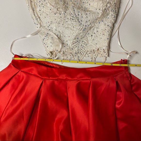 Dave & Johnny Formal 2-Piece Red & White Dress Sz 7/8 - Picture 11 of 16